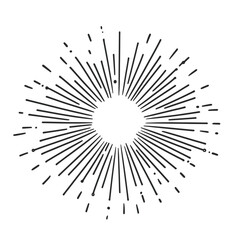 Fototapeta premium Hand drawn sunburst rays and sparkle circle burst vector illustration minimalistic doodle sketch style black lines on white background
