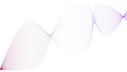 Vector curvy abstract line art wavy flowing dynamic colorful lines white background in concept music or sound, wave, wind, information flow	
