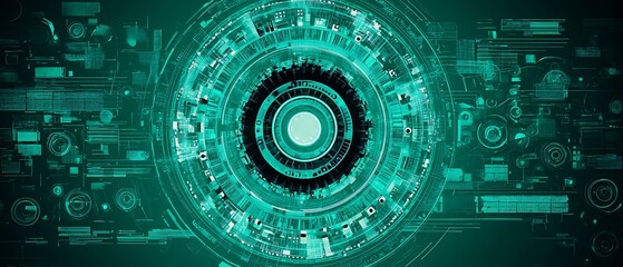 Intricate digital graphic design with concentric rings.