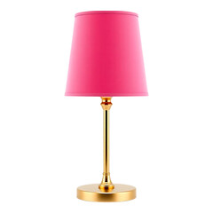 Fototapeta premium Elegant Gold Table Lamp with Pink Lampshade