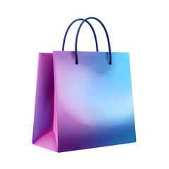 Colorful Gradient Shopping Bag with Rope Handles on Transparent Background