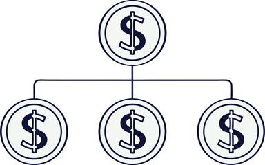 Money investment chart diagram showing financial growth and cash flow management