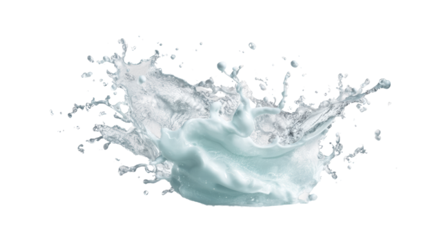 Splash of water isolated on a black background, highlighting fluid dynamics and beauty.