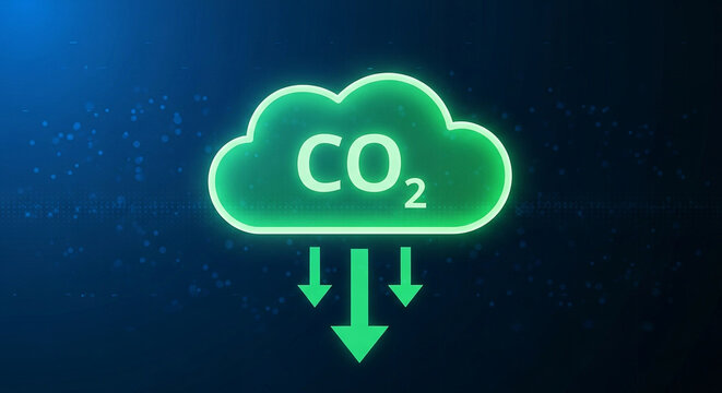 Co2 emissions reduction climate change carbon footprint greenhouse gas effect global warming solutions concept