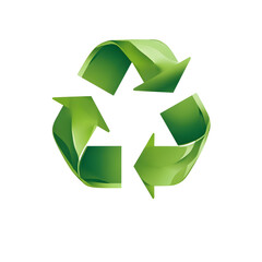 Obraz premium Green Recycling Symbol on Transparent Background Promoting Sustainability and Environmental Conservation