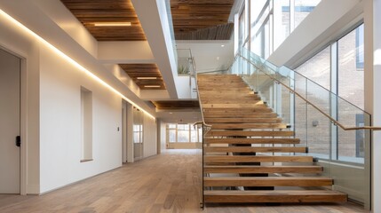 Fototapeta premium Modern office staircase interior design