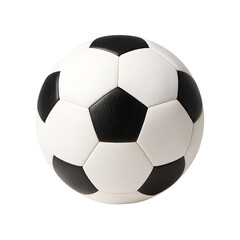 Naklejka premium Classic 3D Black and White Soccer Ball Transparent Background