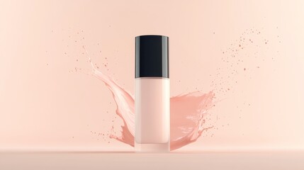 A delicate cosmetic product display against a pastel background.
