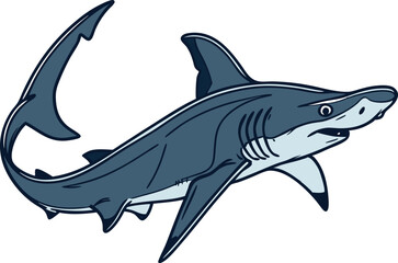 Hammerhead Shark Illustration for Marine and Wildlife Designs. High Quality Hammerhead Shark for Ocean and Nature Projects. Unique Hammerhead Shark Artwork for Digital and Print Media