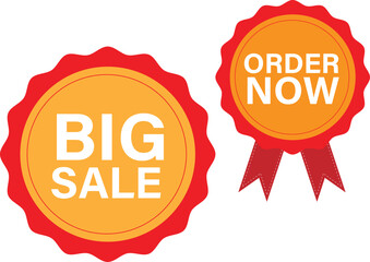 Big Sale and Order Now Promotional Badge Icons