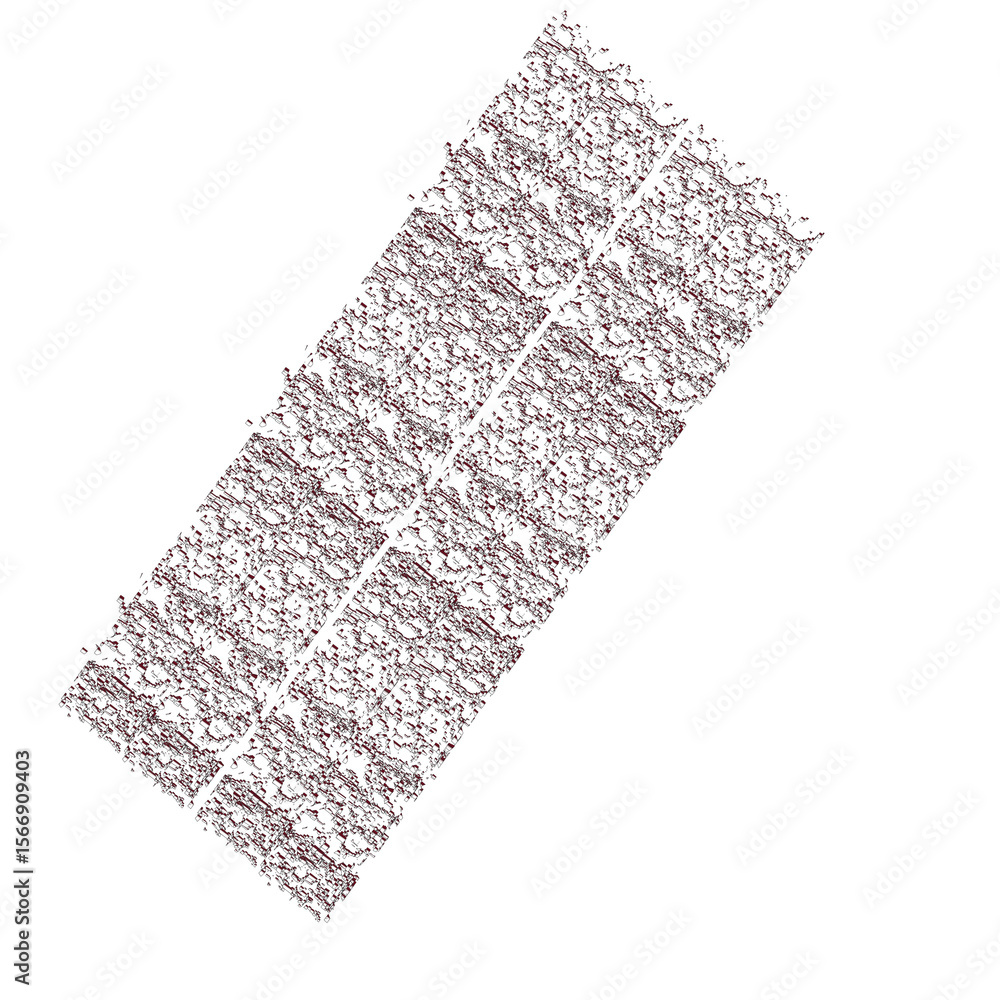 Aufkleber abstract geometric pattern with fragmented dark red and white shapes