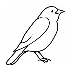 Black outline bird illustration on white background