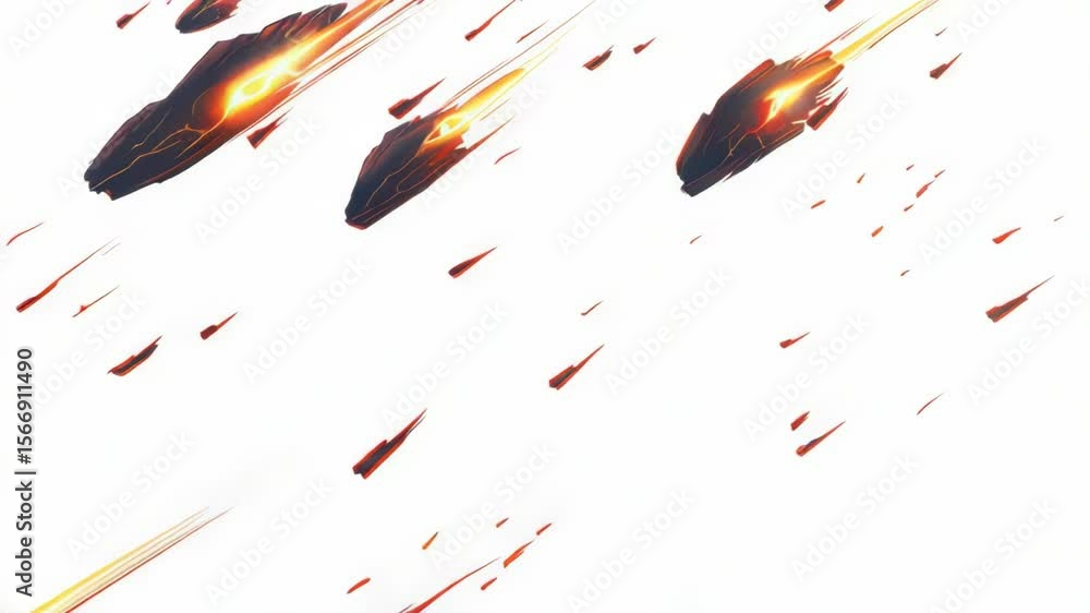Poster A collection of firework rockets exploding and shooting through the air, with vibrant colors and sparks