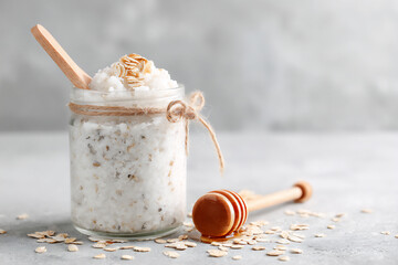 homemade honey and oatmeal body scrub