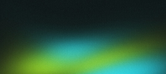 Vibrant abstract grainy background, with blue green and black gradient texture trendy noisy design for banner poster cover backdrop