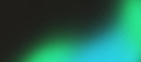 Vibrant abstract grainy background, with blue green and black gradient texture trendy noisy design for banner poster cover backdrop