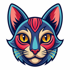 vector illustration of a cat heat.