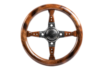 Vintage style wooden steering wheel. Perfect for classic car restoration projects.