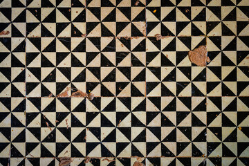 Colonial Tile Floor with Geometric Pattern