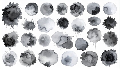 Abstract Watercolor Ink Splatters Monochrome Grey and Black Background Textures