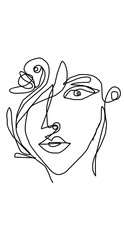 vector illustration of a line drawing of a woman's face