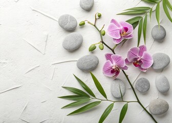 zen stones and orchid