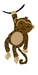 brown monkey animation hanging