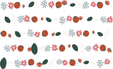 Seamless floral pattern with elegant hand-drawn flowers, ideal for fabric, wallpaper, and packagin