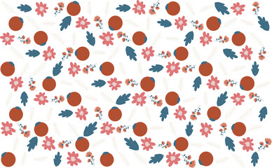 Seamless floral pattern with elegant hand-drawn flowers, ideal for fabric, wallpaper, and packagin