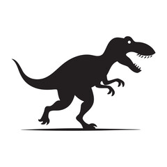 Dinosaur Chasing Smaller Prey Silhouette