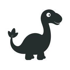 Cartoon Dinosaur Silhouette Vector Style