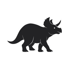 Triceratops With Forward Horns Silhouette