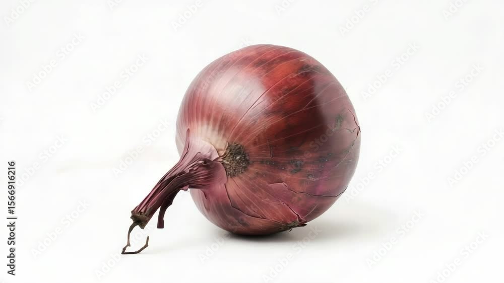Poster A single red onion placed on a white background, simple and straightforward