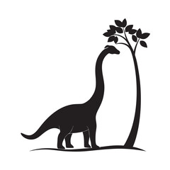 Brachiosaurus Eating Leaves From Tree