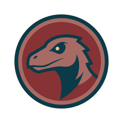 Emblem Badge With Dinosaur Head