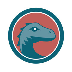 Fototapeta premium Emblem Badge With Dinosaur Head
