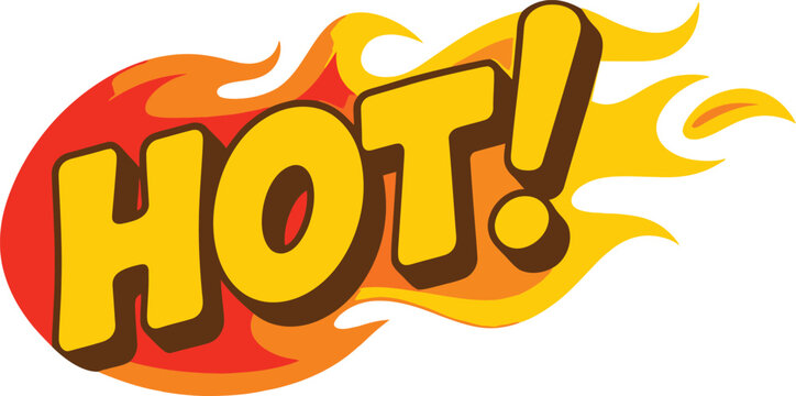 Bold 'HOT!' Graphic with Flames