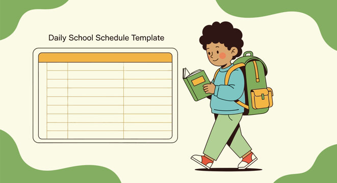 Daily school schedule template printable for kids elementary education plan