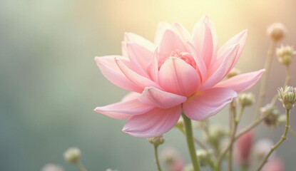 Obraz premium pink lotus flower in the garden