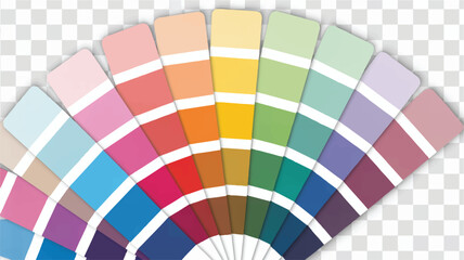 Color swatch fan spread fan deck paint chips