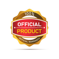 Best Gold and silver badges Official warranty, Best quality, official product, round metal medal or emblems with text  transparent background.