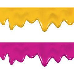 Flowing melted pink, yellow ice cream, glaze or honey texture.
