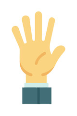 Obraz premium Raised cartoon hand in light skin tone