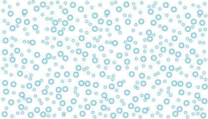 Micellar water, blue air bubble background.