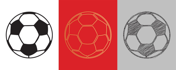 Foot Ball Black, Gold, Sketch Vector Illustration Abstract Editable image