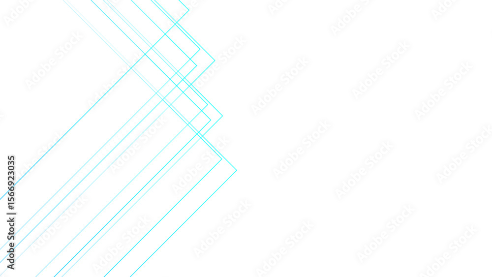 Aufkleber Minimalist abstract background with overlapping, transparent, aqua blue linear arrow shapes. Angular motif that suggests direction, motion, and flow. Simple, futuristic, and digital interface design