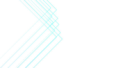 Minimalist abstract background with overlapping, transparent, aqua blue linear arrow shapes. Angular motif that suggests direction, motion, and flow. Simple, futuristic, and digital interface design