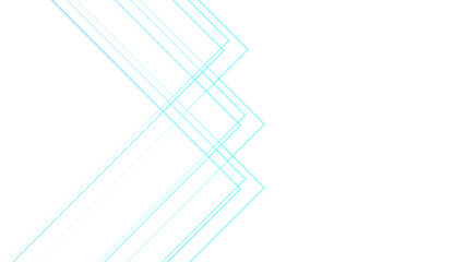 Minimalist abstract background with overlapping, transparent, aqua blue linear arrow shapes. Angular motif that suggests direction, motion, and flow. Simple, futuristic, and digital interface design