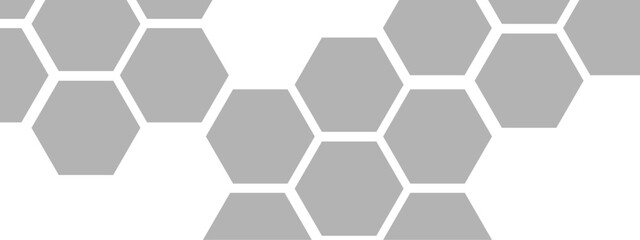 Abstract modern, geometric background with  pattern of gray hexagonal tiles honeycomb formation on a white backdrop. Clean, symmetric, and tech-inspired, with  structure, modularity, and minimalism