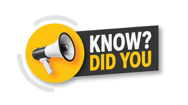 "Did You Know Announcement: A bold announcement grabs attention with a megaphone icon, encouraging curiosity.